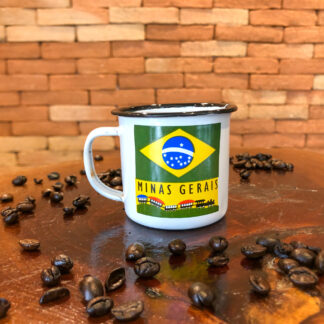 Caneca agata esmaltada M personalizada “Significado de cafézinho” –  Artesanato Minas